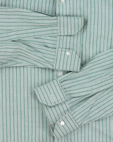 Vintage 1980s Jaeger Check Striped Made In Great Britain Long Sleeve Formal Shirt - L