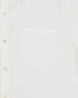 James Pearse Standard White Linen Look Relaxed Fit Short Sleeve Pocket Shirt - S