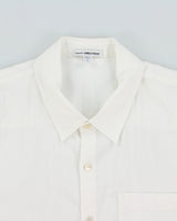 James Pearse Standard White Linen Look Relaxed Fit Short Sleeve Pocket Shirt - S