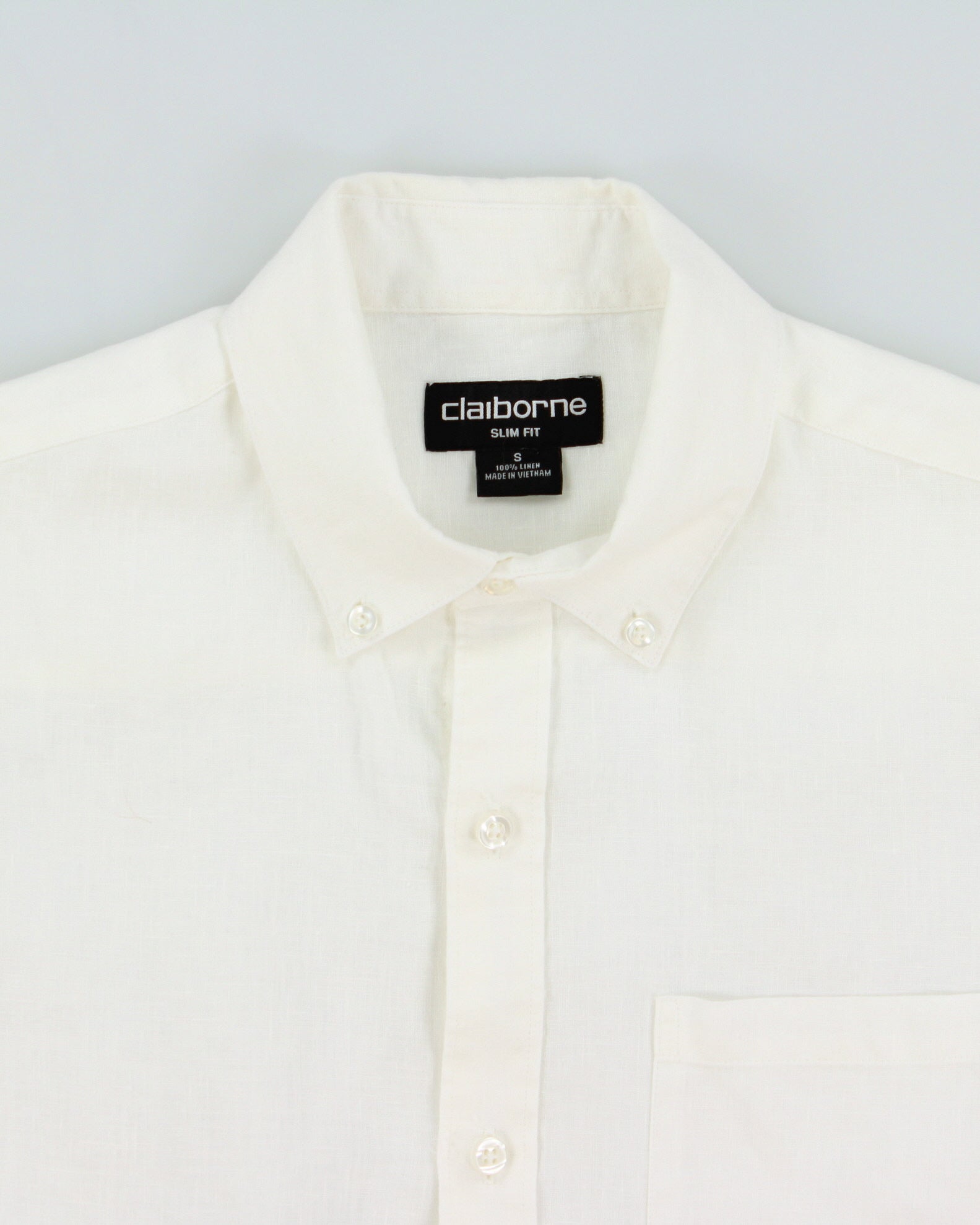 Vintage Y2K 00s Claiborne Ocean Wash Linen Slim Fit Long Sleeve Shirt - S