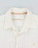 Vintage Y2K 00s Tommy Bahama Striped Ocean Wash Linen Relaxed Fit Long Sleeve Shirt - L