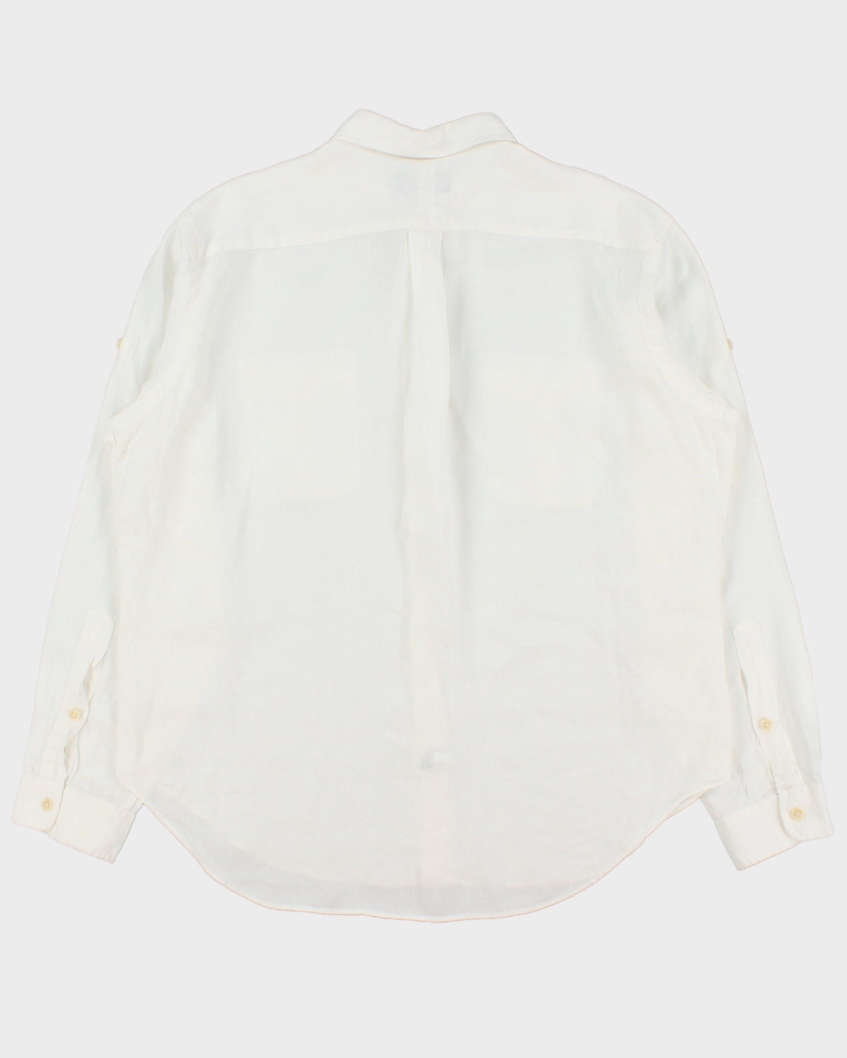 Vintage Y2K 00s Polo Ralph Lauren Ocean Wash Linen Relaxed Fit Long Sleeve Safari Shirt - XL