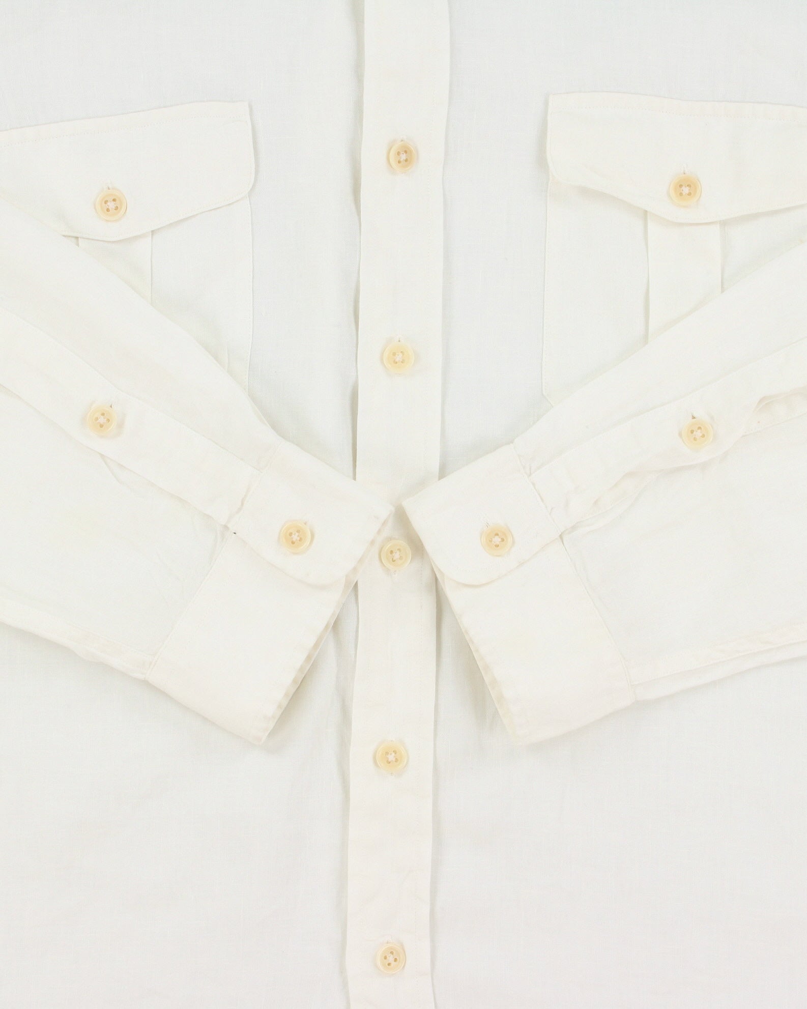Vintage Y2K 00s Polo Ralph Lauren Ocean Wash Linen Relaxed Fit Long Sleeve Safari Shirt - XL
