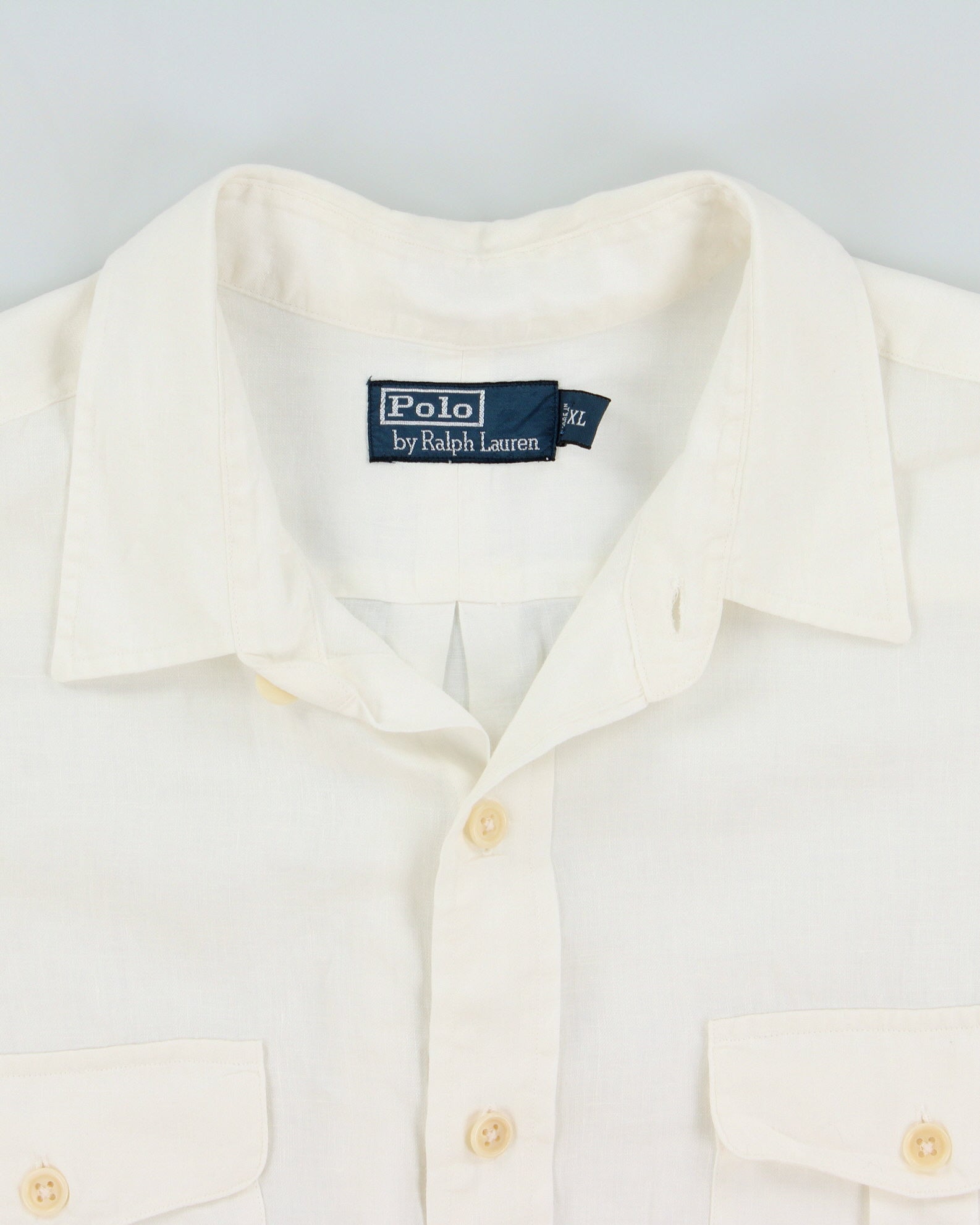Vintage Y2K 00s Polo Ralph Lauren Ocean Wash Linen Relaxed Fit Long Sleeve Safari Shirt - XL