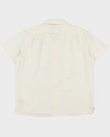 Vintage Polo Ralph Lauren Cream Ocean Wash Linen Relaxed Fit Short Sleeve Cuban Collar Shirt - L
