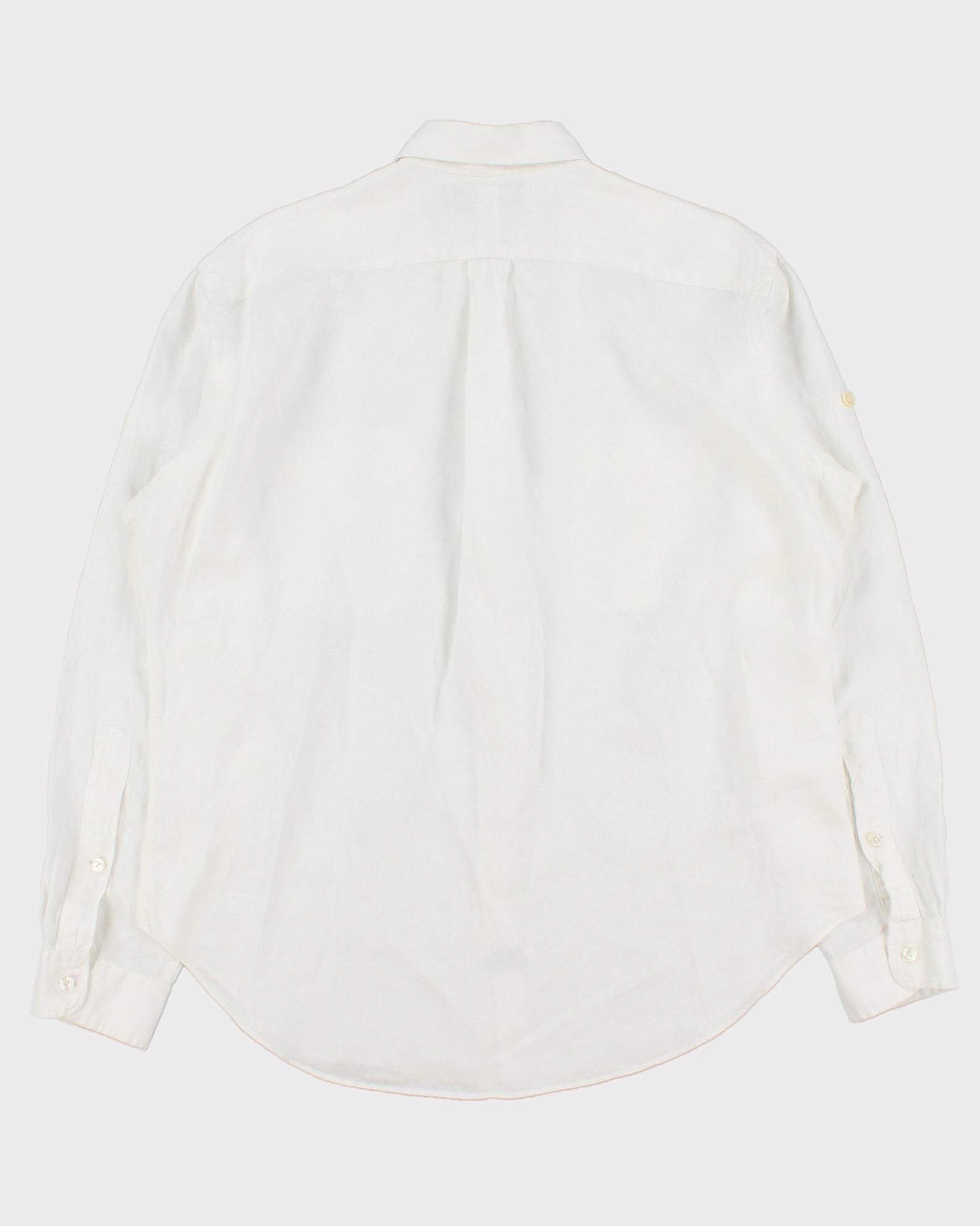 Vintage Y2K 00s Polo Ralph Lauren Ocean Wash Linen Relaxed Fit Long Sleeve Safari Shirt - L
