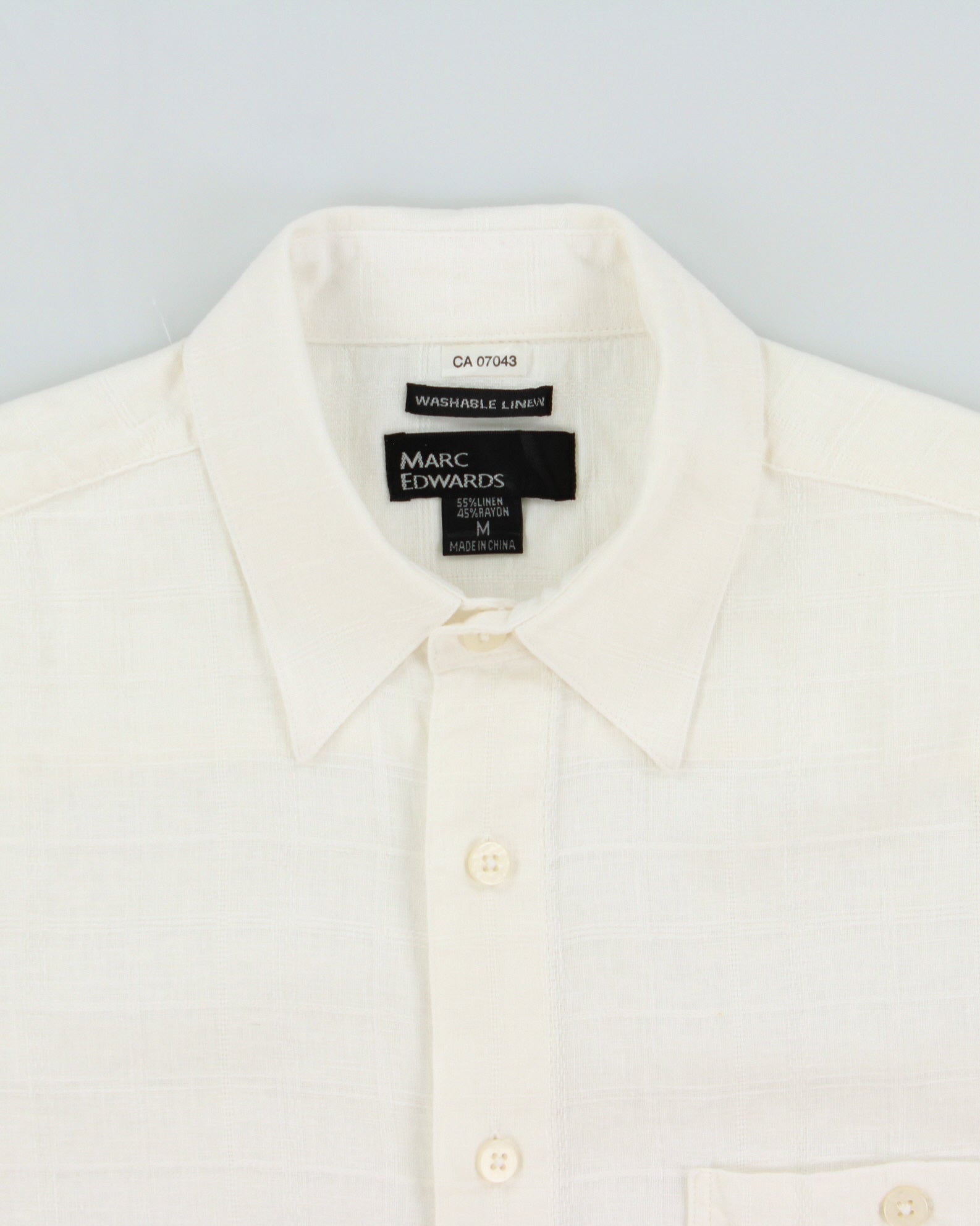 Vintage Y2K 00s Marc Edwards Check Linen Blend Relaxed Fit Short Sleeve Pocket Shirt - L