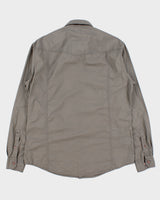 Vintage Y2K 00s Esprit Khaki Canvas Long Sleeve Utility Shirt - L