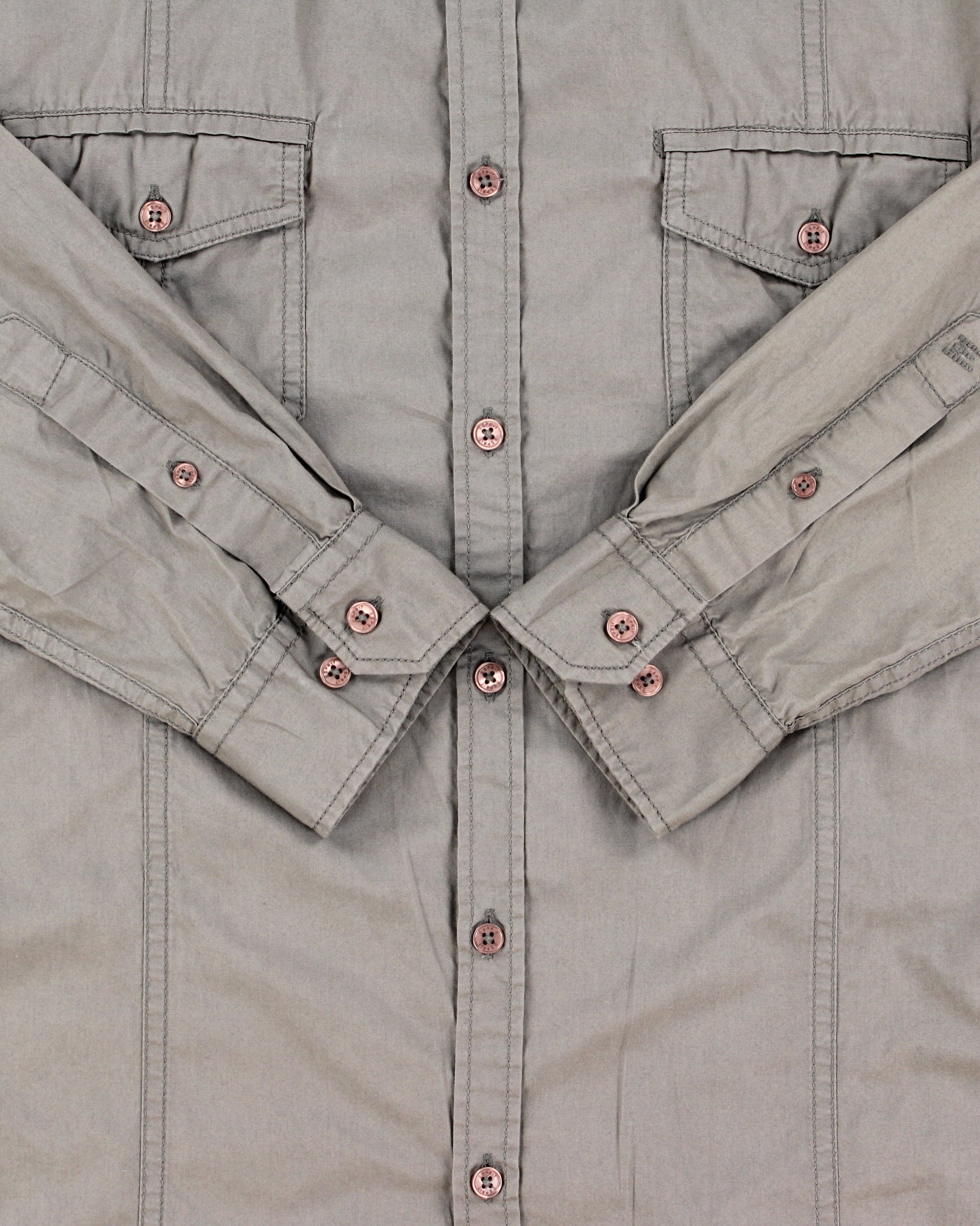 Vintage Y2K 00s Esprit Khaki Canvas Long Sleeve Utility Shirt - L