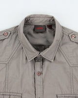 Vintage Y2K 00s Esprit Khaki Canvas Long Sleeve Utility Shirt - L