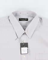 DSWT Vintage Christian Dior Monsieur Pale Grey Long Sleeve Formal Shirt - L
