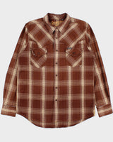 Vintage Y2K 00s Southern Thread Plaid Pearl Snap Button Long Sleeve Frayed Western Shirt - L