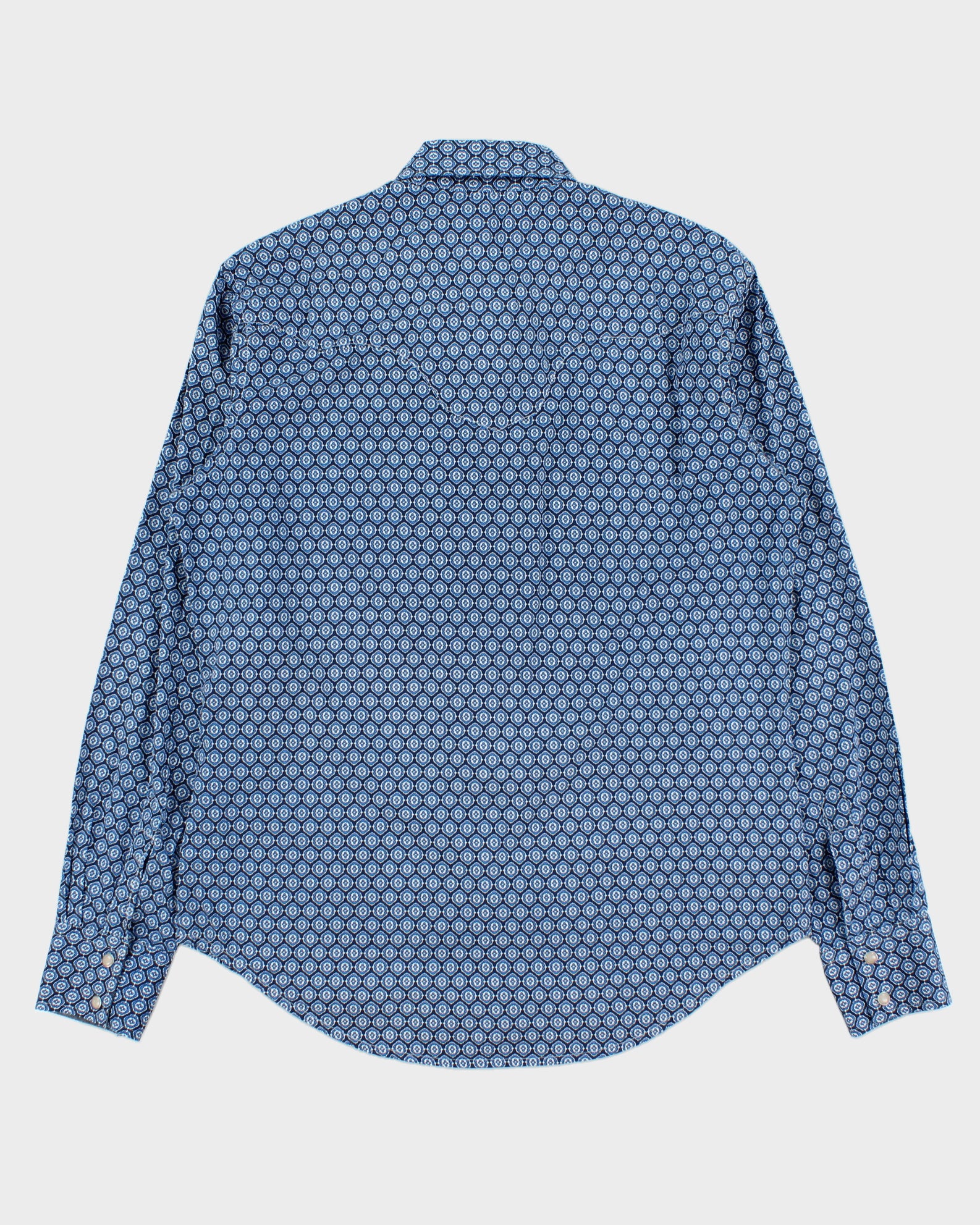 Vintage Wrangler Retro Premium Pearl Snap Button Long Sleeve Patterned Western Shirt - M