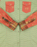 Vintage Wrangler Paisley Plaid Pearl Snap Button Long Sleeve Patterned Western Shirt - M