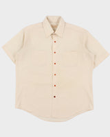 Vintage 1970s Wedgefield Cream Relaxed Fit Short Sleeve Pocket Shirt - L