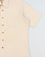 Vintage 1970s Wedgefield Cream Relaxed Fit Short Sleeve Pocket Shirt - L
