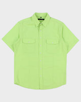 Vintage Y2K 00s Britches Lime Short Sleeve Panel Pocket Shirt - M