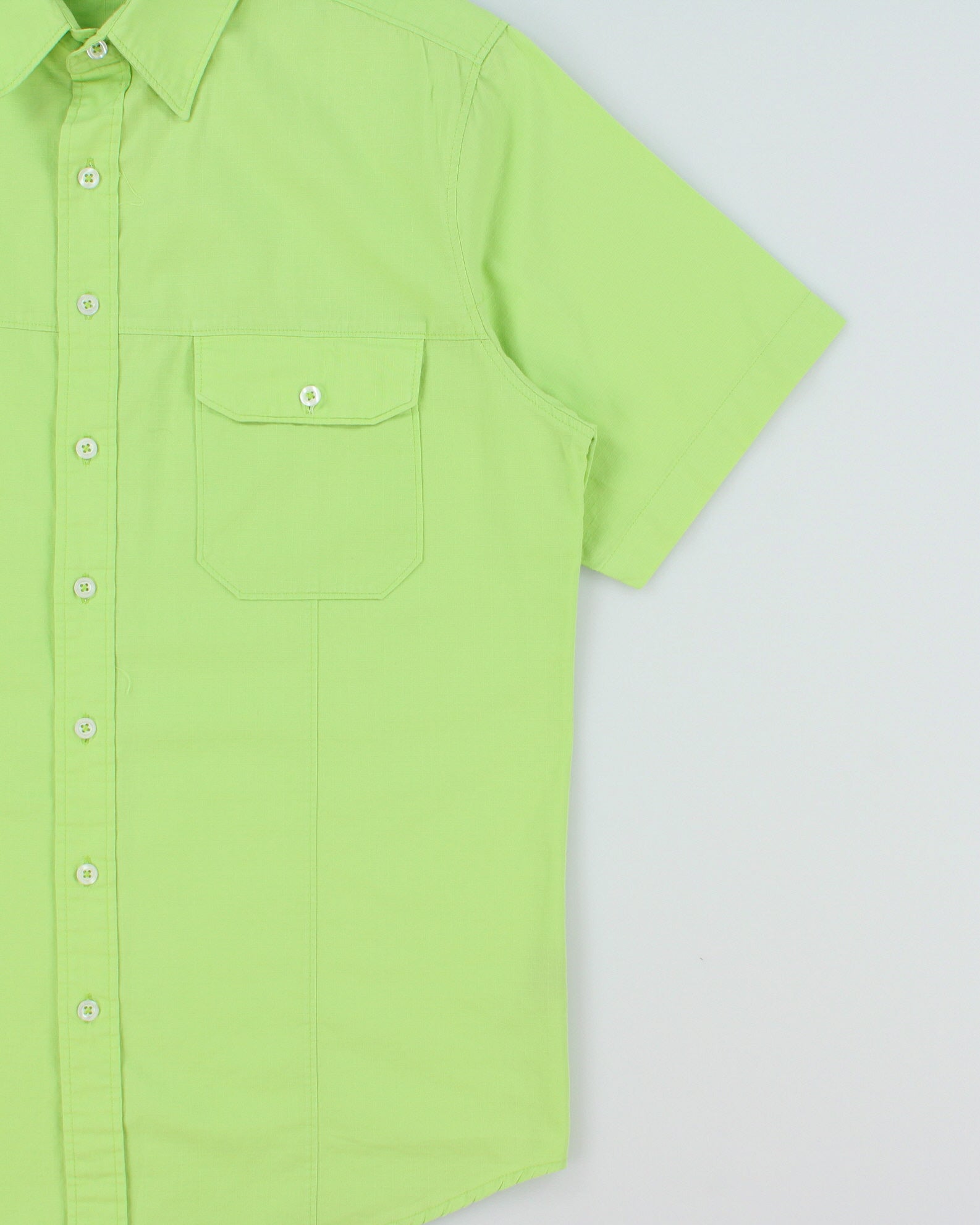Vintage Y2K 00s Britches Lime Short Sleeve Panel Pocket Shirt - M