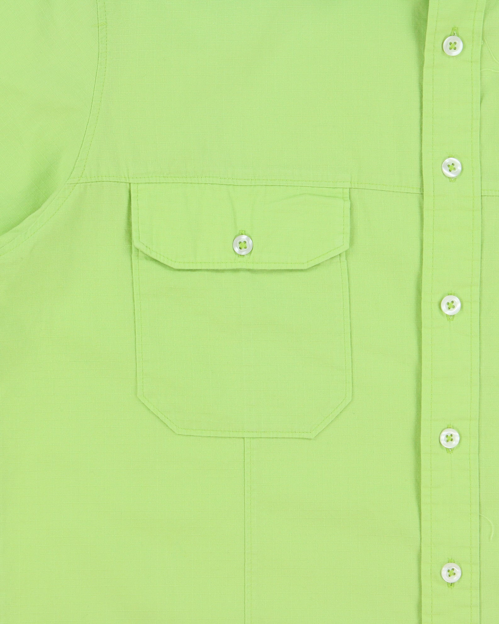 Vintage Y2K 00s Britches Lime Short Sleeve Panel Pocket Shirt - M