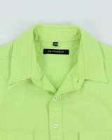 Vintage Y2K 00s Britches Lime Short Sleeve Panel Pocket Shirt - M