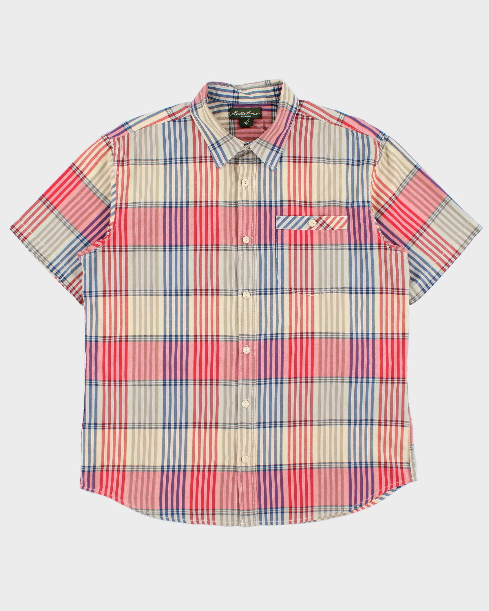 Vintage Eddie Bauer Striped Relaxed Fit Short Sleeve Pocket Shirt - L