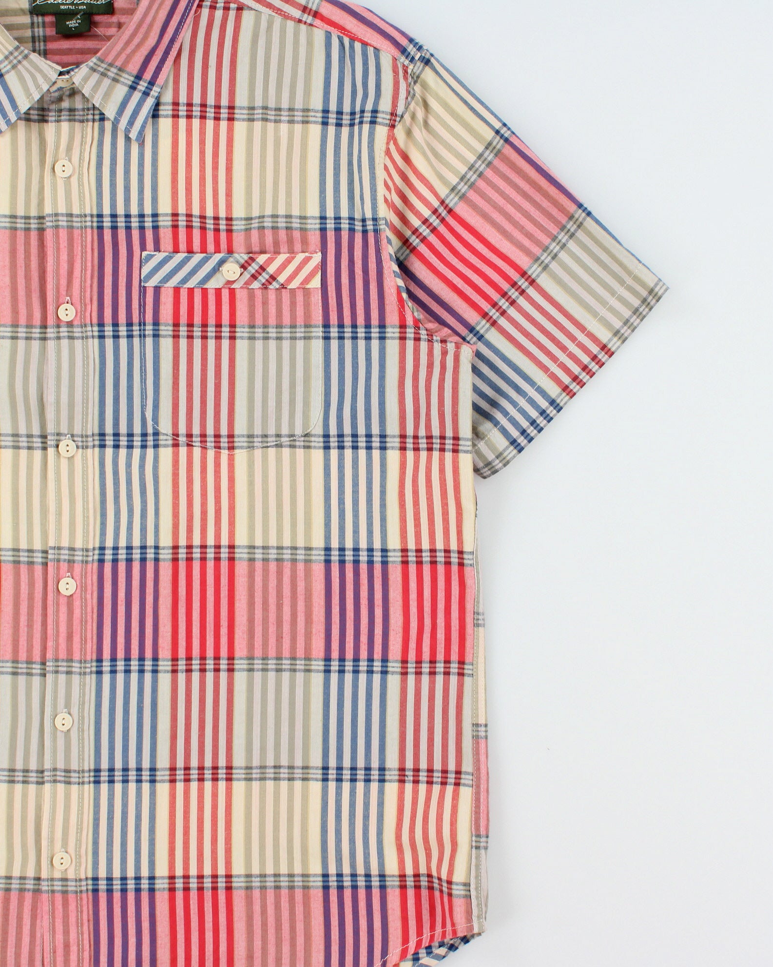 Vintage Eddie Bauer Striped Relaxed Fit Short Sleeve Pocket Shirt - L