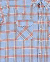 Vintage 1970s Dee Cee Plaid Pearl Snap Button Made In USA Permanent Press Short Sleeve Western Shirt - XL