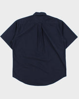 Vintage 1990s Tommy Hilfiger Navy Classic Strip Logo Relaxed Fit Short Sleeve Shirt - L
