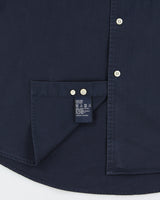 Vintage 1990s Tommy Hilfiger Navy Classic Strip Logo Relaxed Fit Short Sleeve Shirt - L