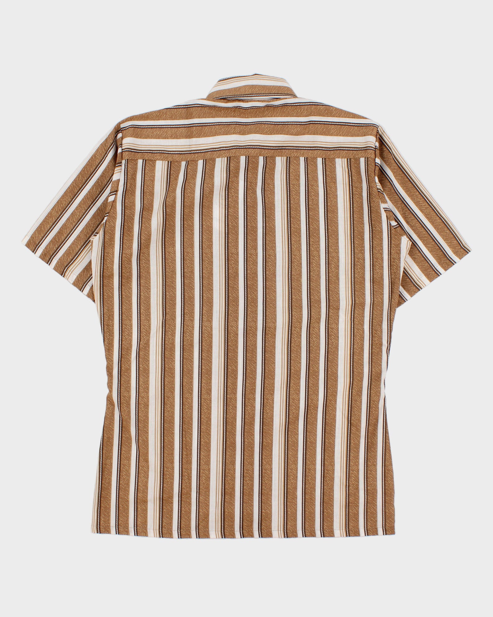 DS Vintage 1970s Oleg Cassini By Burma Pattern Striped Short Sleeve Shirt - M