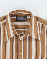 DS Vintage 1970s Oleg Cassini By Burma Pattern Striped Short Sleeve Shirt - M