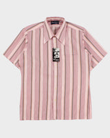 DSWT Vintage 1970s Oleg Cassini By Burma Striped Short Sleeve Shirt - L
