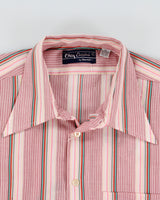 DSWT Vintage 1970s Oleg Cassini By Burma Striped Short Sleeve Shirt - L