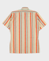 DSWT Vintage 1970s Oleg Cassini By Burma Texture Striped Short Sleeve Shirt - M
