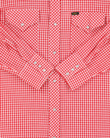 Vintage 1970s Lee Gingham Pearl Snap Button Extra Long Tails Made In Canada Long Sleeve Western Shirt - L