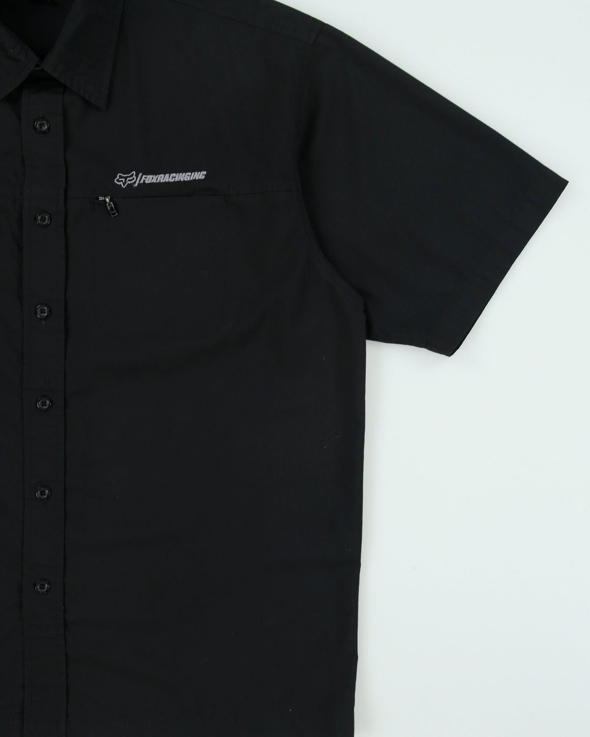 Vintage Y2K 00s Fox Racing Embroidered Short Sleeve Moto X Zip Pocket Shirt - XL
