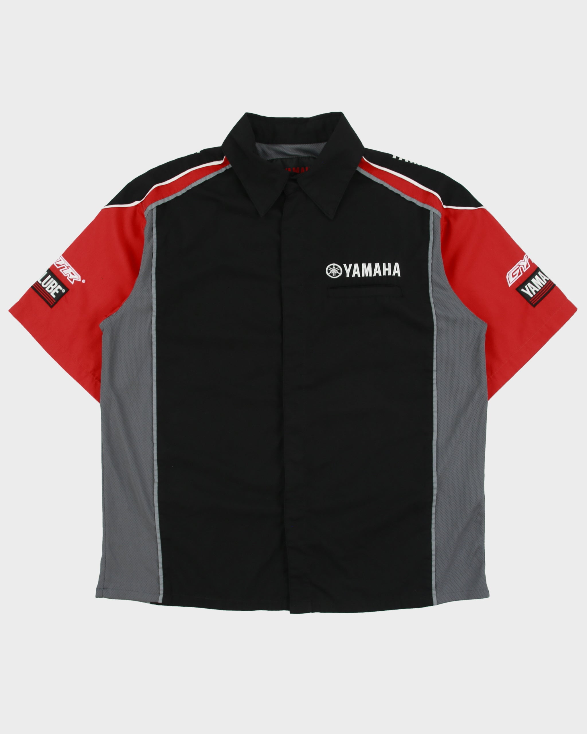 Vintage Y2K 00s Yamaha Racing Embroidered 3M Moto GP Short Sleeve Pit Crew Shirt - S