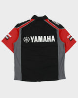 Vintage Y2K 00s Yamaha Racing Embroidered 3M Moto GP Short Sleeve Pit Crew Shirt - S