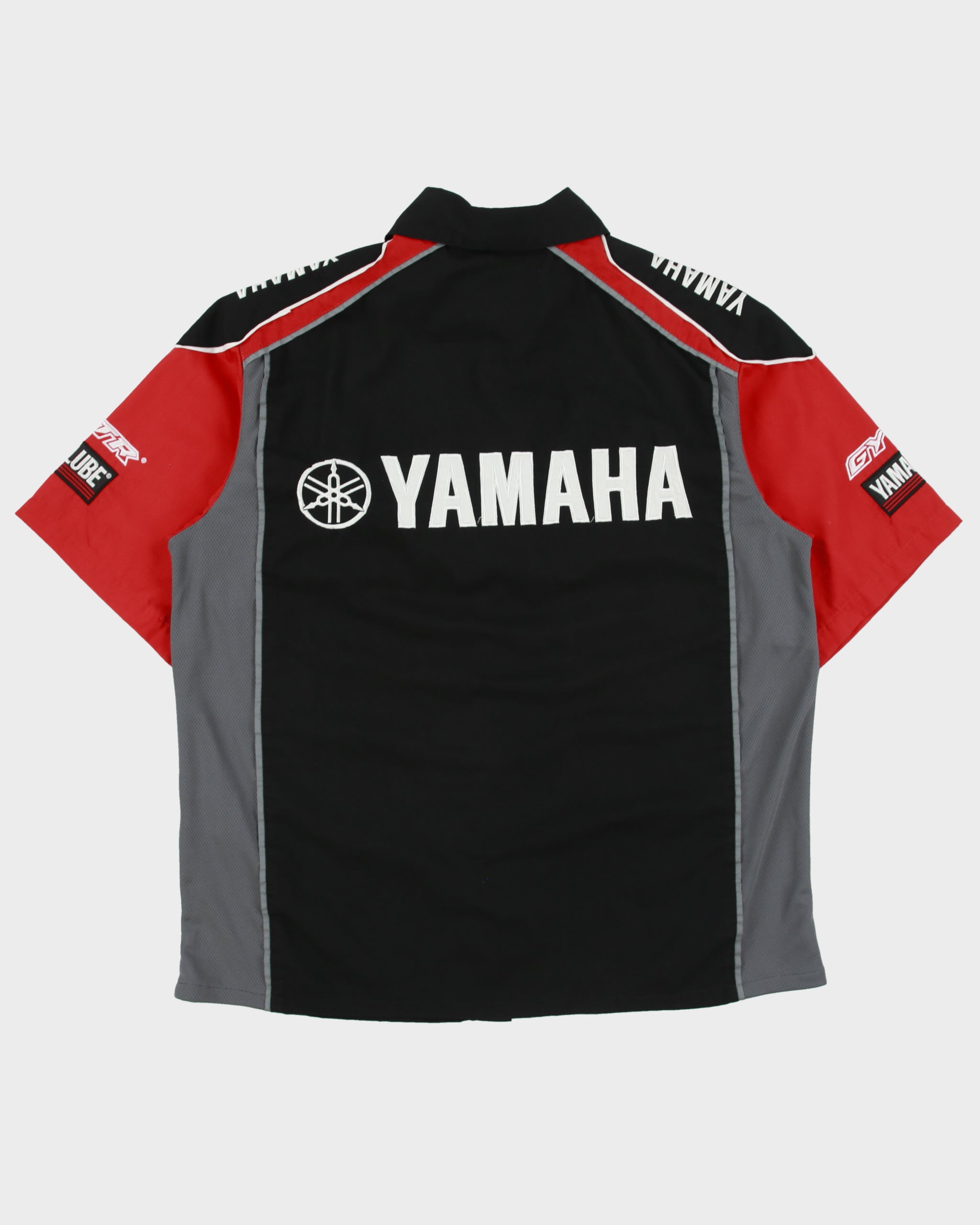 Vintage Y2K 00s Yamaha Racing Embroidered 3M Moto GP Short Sleeve Pit Crew Shirt - S