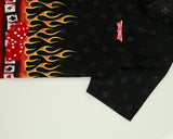 Vintage Y2K 00s Las Vegas Casino Flames Short Sleeve Bowling Shirt - L