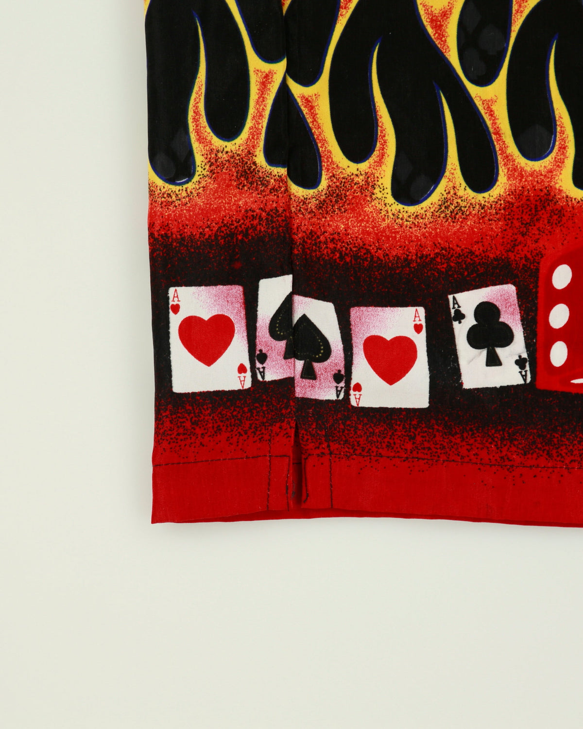 Vintage Y2K 00s Las Vegas Casino Flames Short Sleeve Bowling Shirt - L