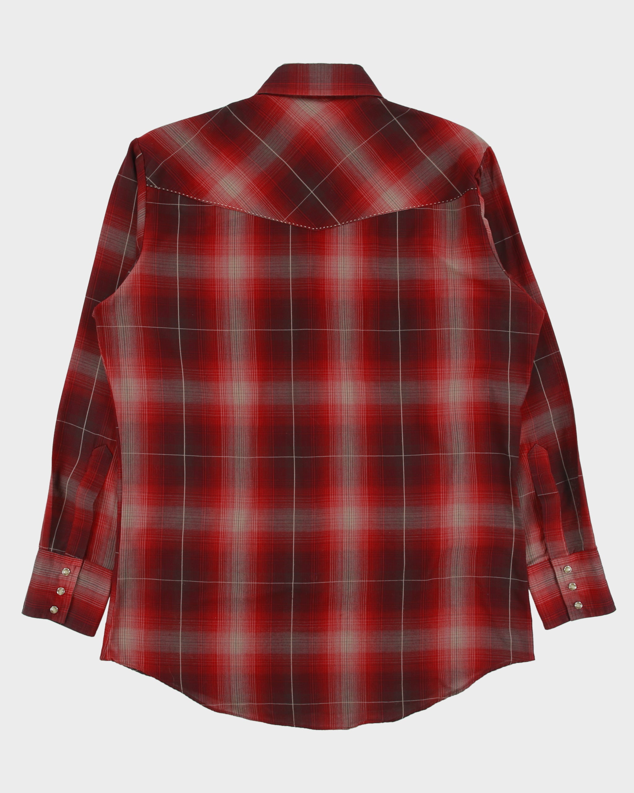 Vintage Y2K 00s Ely Cattleman Plaid Pearl Snap Button Long Sleeve Western Shirt - M