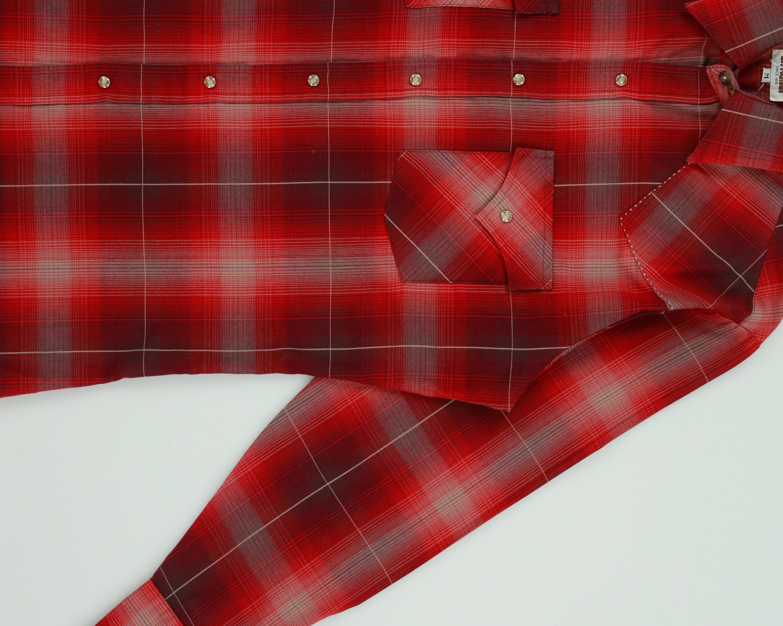 Vintage Y2K 00s Ely Cattleman Plaid Pearl Snap Button Long Sleeve Western Shirt - M