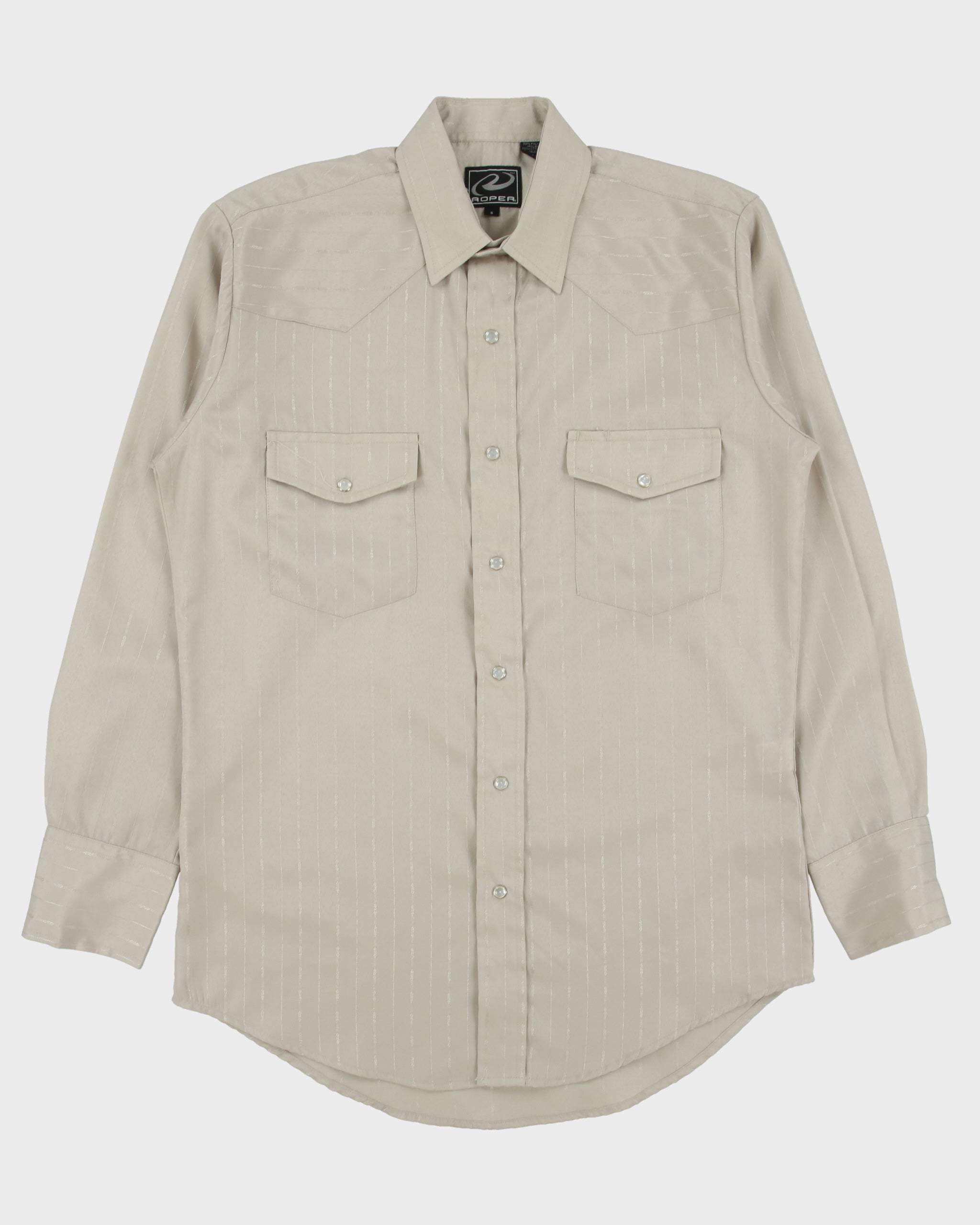 Vintage Y2K 00s Roper Pattern Striped Pearl Snap Button Long Sleeve Western Shirt - S