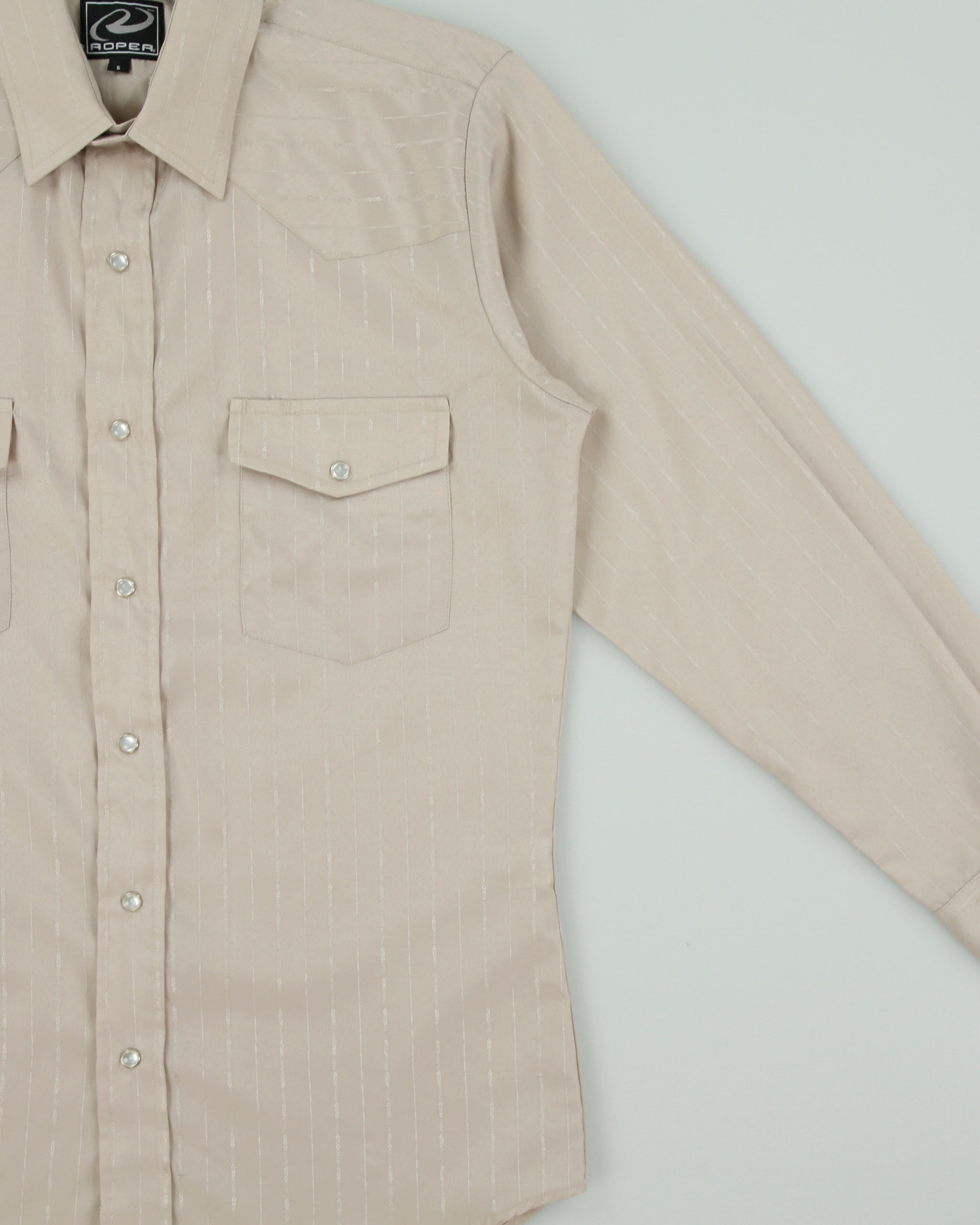 Vintage Y2K 00s Roper Pattern Striped Pearl Snap Button Long Sleeve Western Shirt - S