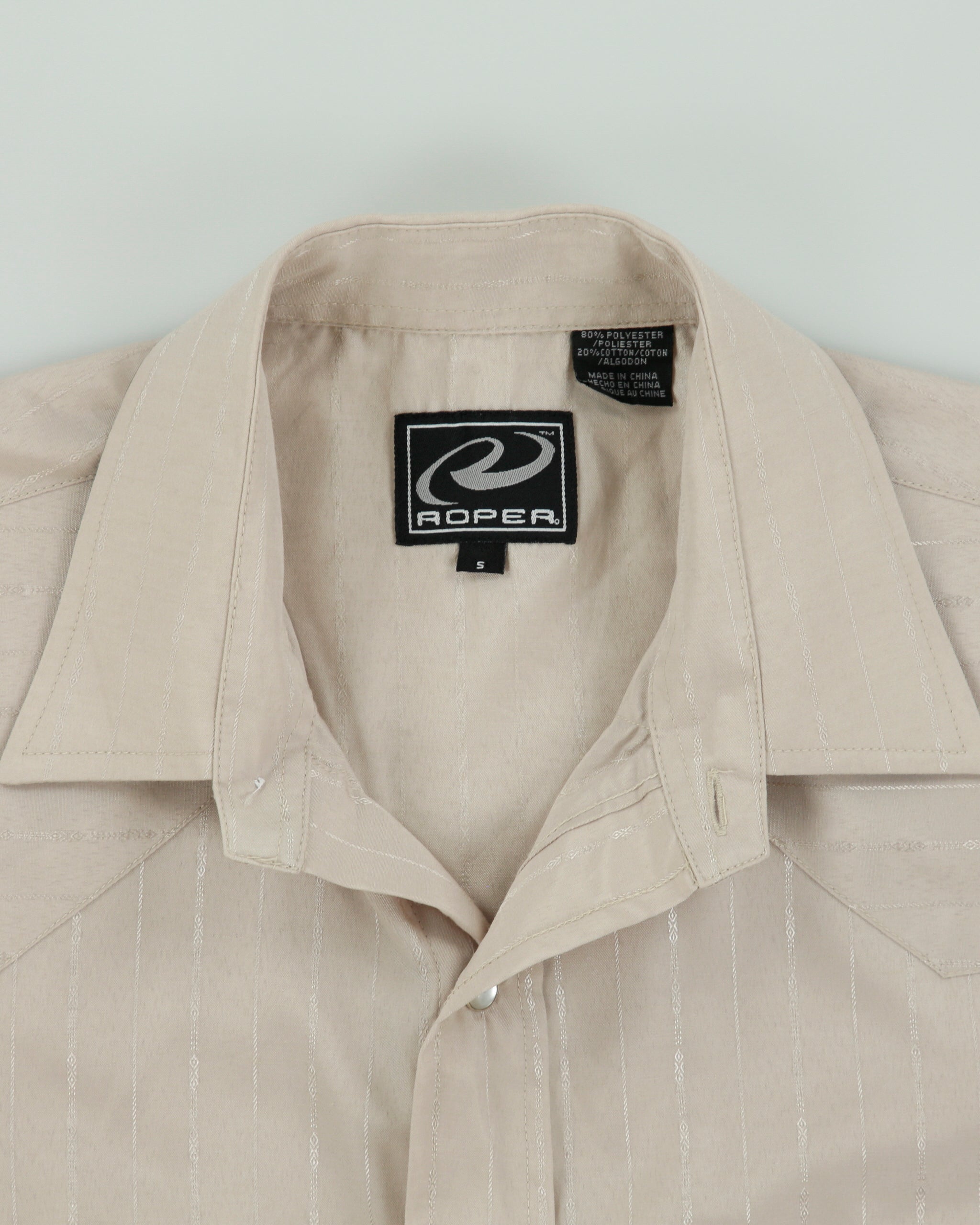 Vintage Y2K 00s Roper Pattern Striped Pearl Snap Button Long Sleeve Western Shirt - S