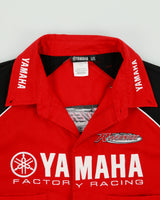 Vintage Y2K 00s Yamaha Factory Racing Riverside Embroidered Made In Canada Short Sleeve Pit Crew Shirt - XL