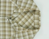 Vintage Y2K 00s Calvin Klein Jeans Plaid Pearl Snap Button Seersucker Short Sleeve Western Shirt - L