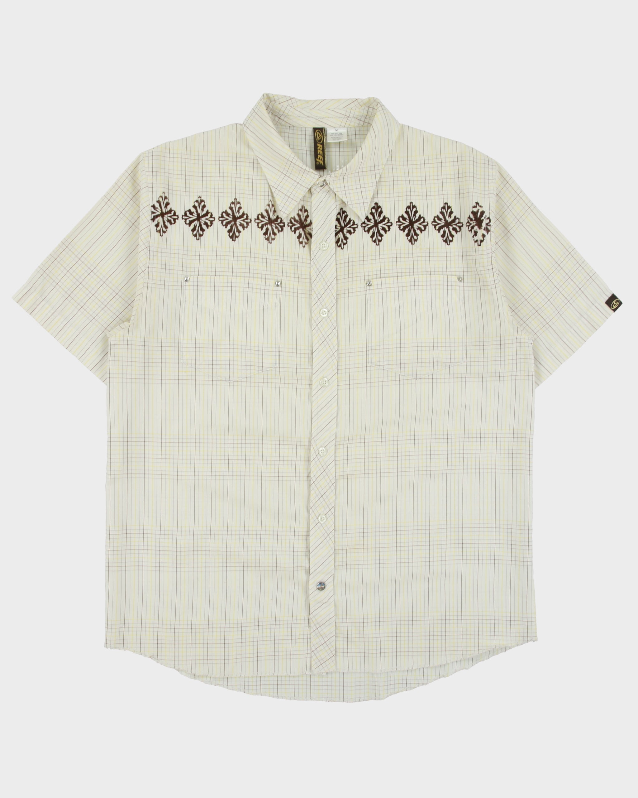 Vintage Y2K 00s REEF Skatewear Tattersall Check Short Sleeve Patterned Shirt - M