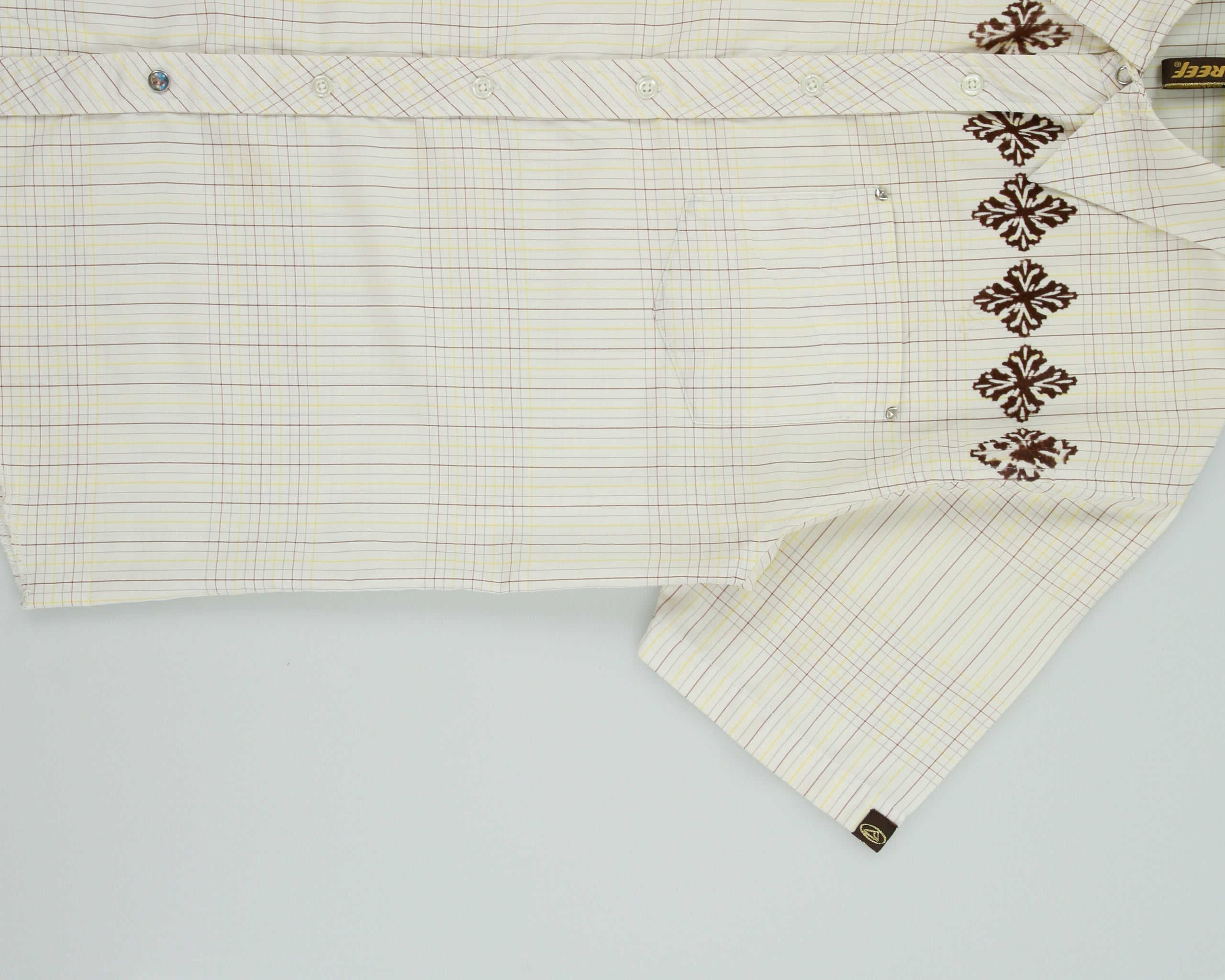 Vintage Y2K 00s REEF Skatewear Tattersall Check Short Sleeve Patterned Shirt - M